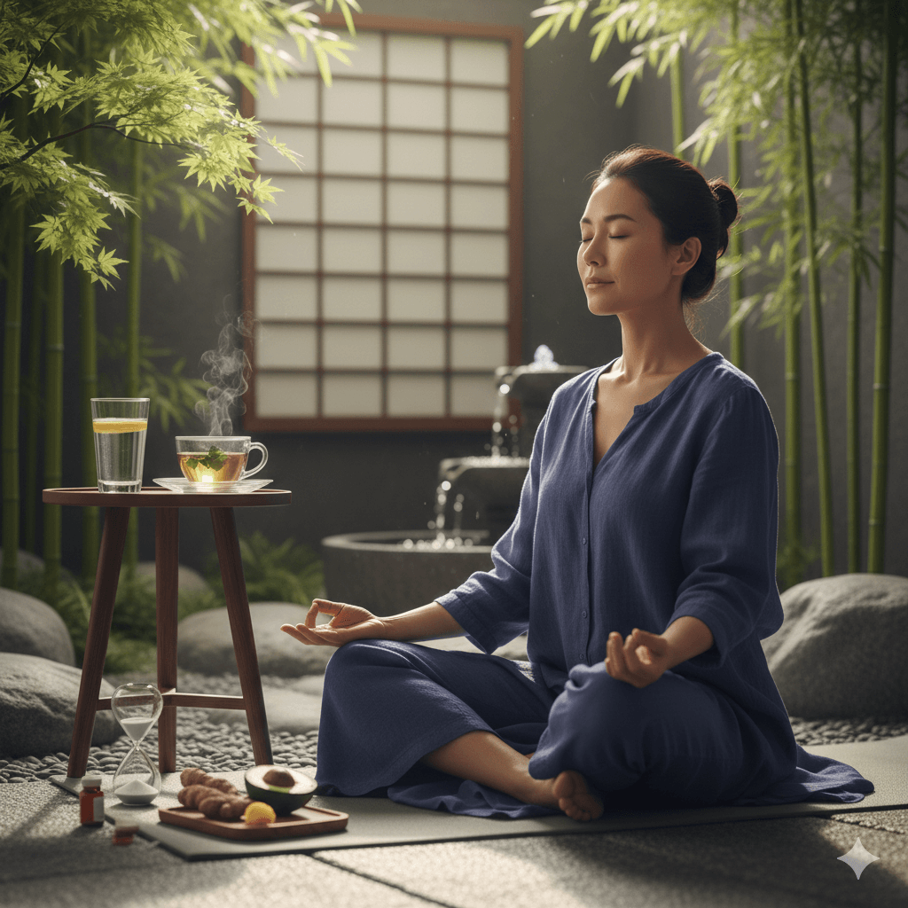 Healthy meal with clock representing intermittent fasting windows