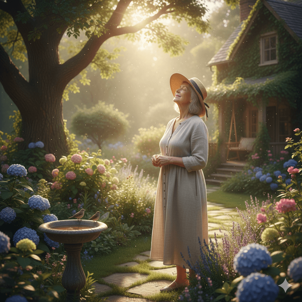 Person enjoying morning sunlight outdoors for circadian health